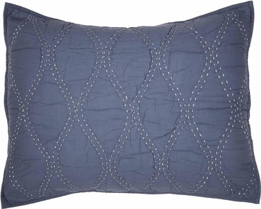 Harbour Navy Standard Sham 21x27 VHC Brands - The Fox Decor